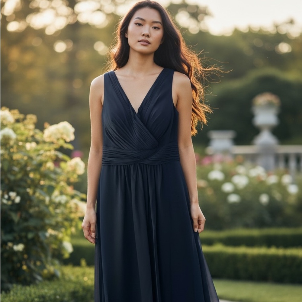 Christina Wu Deep Blue Maxi Dress